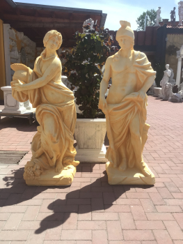 Steinfiguren Set, Römer & Römerin, Parkstatuen, Park & Gartendekoration, Gartenfiguren, Steinguss, Statuen