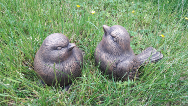 Gartenfigur, Steinfigur, niedlicher kleiner Spatz, Skulptur, Park & Gartendekoration, Steinguss