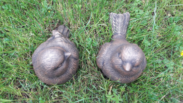 Gartenfigur, Steinfigur, niedlicher kleiner Spatz, Skulptur, Park & Gartendekoration, Steinguss