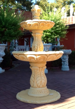 Gartenbrunnen mit 2 Brunnenschalen und Zapfenspitze, Park & Gartendekoration, Steinguss