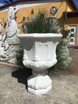 Pflanzamphore, Pflanzpokal "gotische Bögen" 190 Kg, Park & Gartendekoration, Pflanzschale, Steinguss
