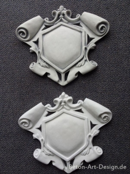 Wappen, Relief, Wandbild, Steinguss, Fassadenstuck, Stuck, Ornament