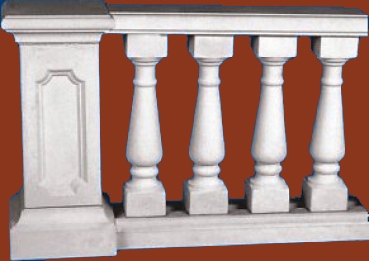 Preview: Balustradengeländer 92cm hoch Weissbeton