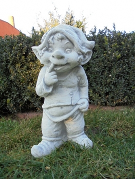 Zwerg, Troll, Wichtel, Skulptur, Steinfigur mit Pflanztopf