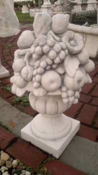 Schmuckamphore, ocker, Pfeilerabdeckung, 60 cm hoch, Park & Gartendekoration, Steinguss