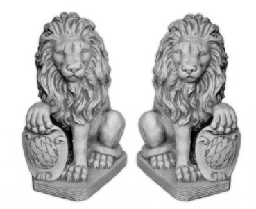Preview: Löwen, Statue, Steinfigur, Skulptur, Gartendekoration