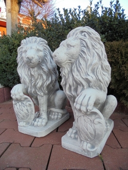 Preview: Löwe Steinfigur, Statue, Gartendekoration