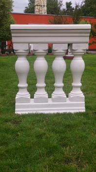 Preview: Balustraden Set, Komplettbalustrade, 75 cm Länge, Gesamthöhe 89 cm, Park & Gartendekoration, Steinguss