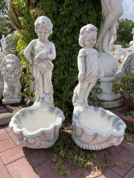 2 Figuren im SET "Junge und Mädchen mit Wasserschale"