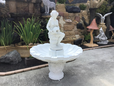 Steinbrunnen, Gartenbrunnen mit Wasserträgerin, 162 cm Hoch, Steinguss, Park & Gartendekoration