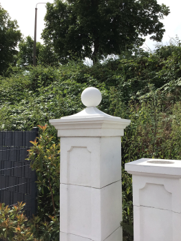 Preview: Pfeilerabdeckung für Lampe oder Kugel, Pfeilerplatte für Torpfeiler / Zaunpfeiler, Park & Gartendekoration, Steinguss