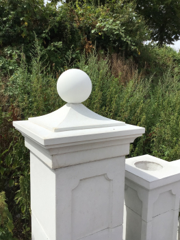 Preview: Pfeilerabdeckung für Lampe oder Kugel, Pfeilerplatte für Torpfeiler / Zaunpfeiler, Park & Gartendekoration, Steinguss