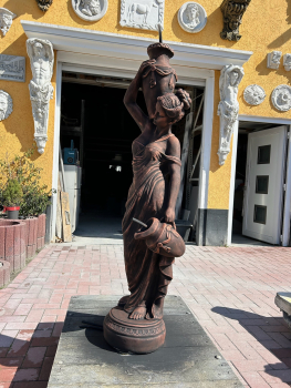 Steinfigur / Brunnenfigur "Wasserträgerin" Statue, Park & Gartendekoration, Gartenfigur, Teichfigur, Steinguss