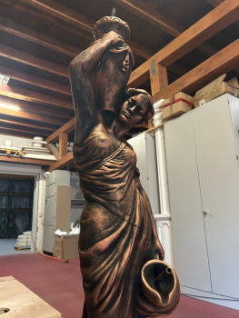 Steinfigur / Brunnenfigur "Wasserträgerin" Statue, Park & Gartendekoration, Gartenfigur, Teichfigur, Steinguss