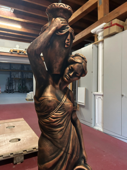 Steinfigur / Brunnenfigur "Wasserträgerin" Statue, Park & Gartendekoration, Gartenfigur, Teichfigur, Steinguss
