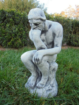 Steinfigur "Der Denker" weltberühmte Statue, 38 cm hoch, Park & Gartendekoration, Steinguss, Skulptur