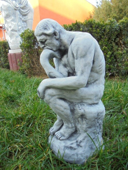 Steinfigur "Der Denker" weltberühmte Statue, 38 cm hoch, Park & Gartendekoration, Steinguss, Skulptur