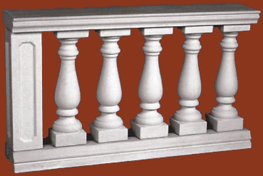Preview: Balustradengeländer 73cm hoch -Weissbeton