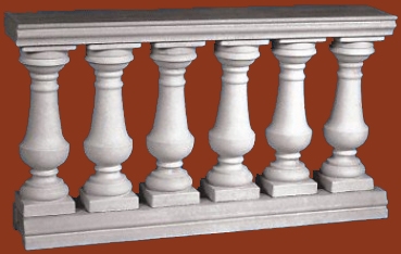 Preview: Balustradengeländer 60cm hoch Weissbeton