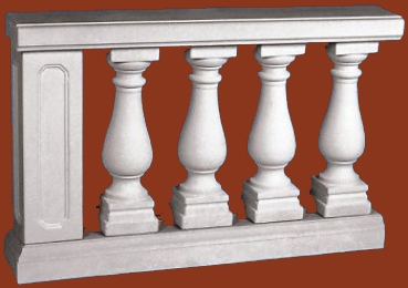 Preview: Balustradengeländer 81cm hoch - Weissbeton