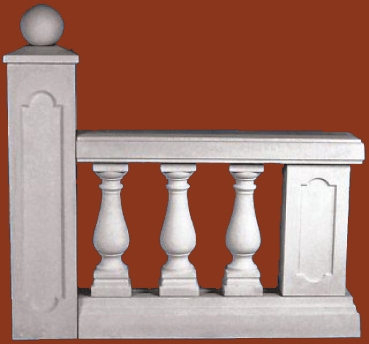 Preview: Balustradengeländer 91cm hoch Weissbeton
