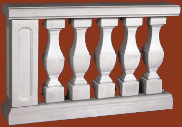 Preview: Balustradengeländer 91cm hoch Weissbeton