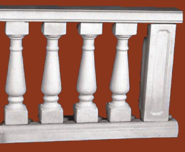 Preview: Balustradengeländer 92cm hoch Weissbeton