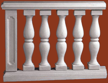 Preview: Balustradengeländer 92cm hoch Weissbeton