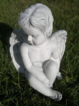Preview: Engel, Steinfigur, Statue, Gartenfigur, Steinguss, Skulptur, Gartendekoration
