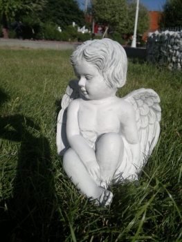 Preview: Engel, Steinfigur, Statue, Gartenfigur, Steinguss, Skulptur, Gartendekoration