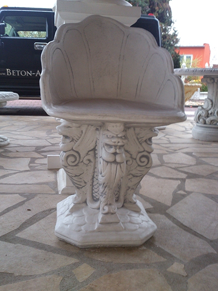 Massive stone garden chair with dragon design