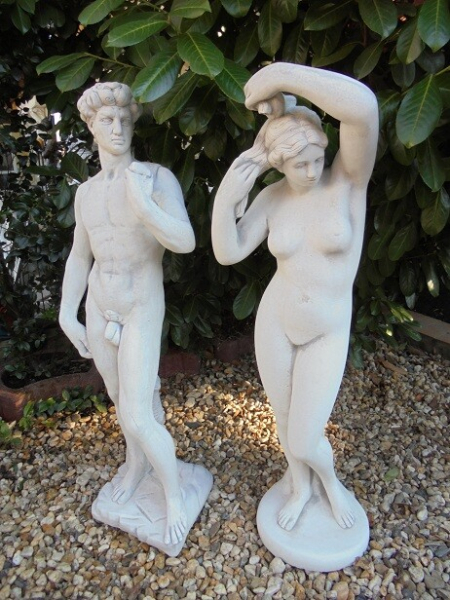 Steinfiguren, David & Venus / Skulpturen, Gartenfiguren, Park & Gartendekoration, Statuen, Parkfiguren, Steinguss