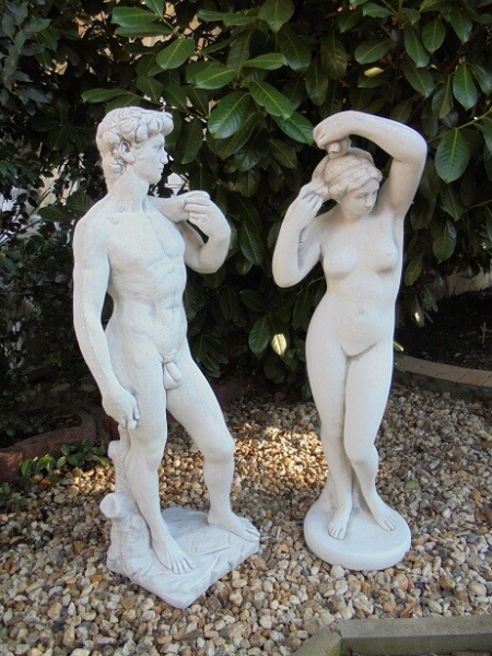 Steinfiguren, David & Venus / Skulpturen, Gartenfiguren, Park & Gartendekoration, Statuen, Parkfiguren, Steinguss