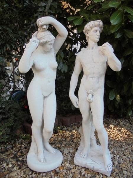 Steinfiguren, David & Venus / Skulpturen, Gartenfiguren, Park & Gartendekoration, Statuen, Parkfiguren, Steinguss