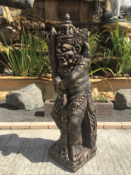 Statue, Bali Krieger, Steinfiguren, Statuen, Steinguss, Frostsicher, Wetterfest, Gartendekoration