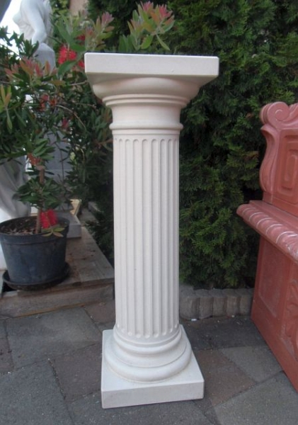 Säule / Sockel "gerillt" 90 cm hoch, Podest, Park & Gartendekoration, Steinsäule, Steinguss