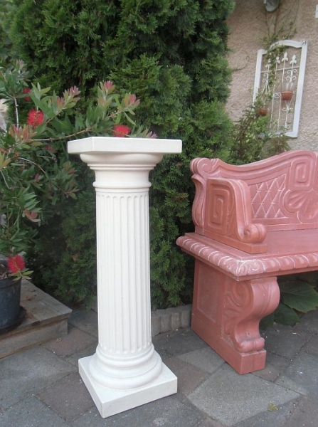 Säule / Sockel "gerillt" 90 cm hoch, Podest, Park & Gartendekoration, Steinsäule, Steinguss