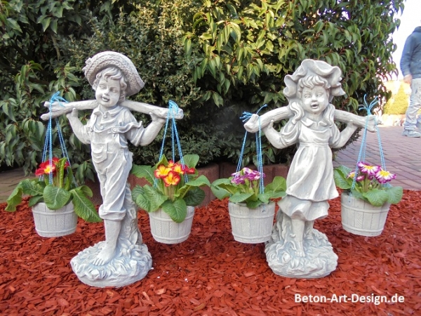 Steinfiguren Set, Gartenfiguren, Skulpturen, Statuen