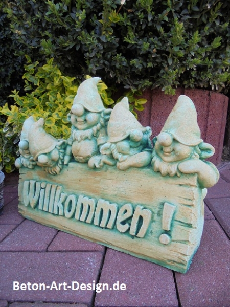 Zwerg, Troll, Wichtel, Skulptur, Steinfigur mit Pflanztopf