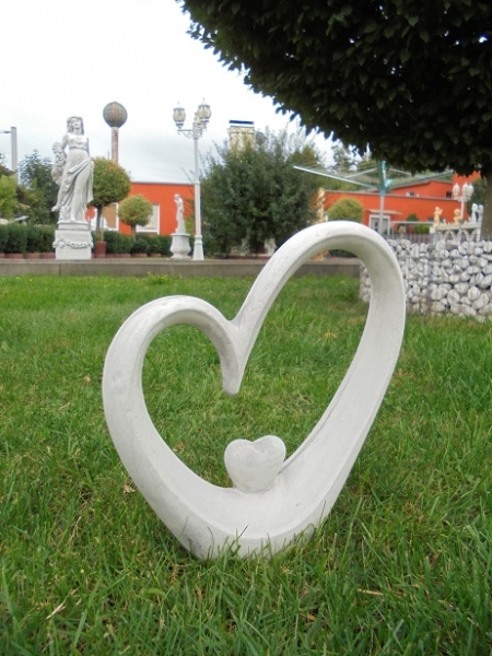Skulptur, Herz, Steinfigur, Gartenfigur, Gartendekoration