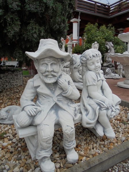 Steinfiguren Set, Gartenfiguren, Skulpturen, Statuen