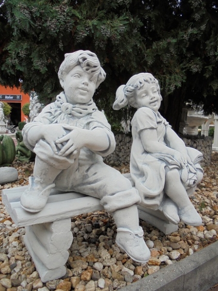Steinfiguren Set, Gartenfiguren, Skulpturen, Statuen