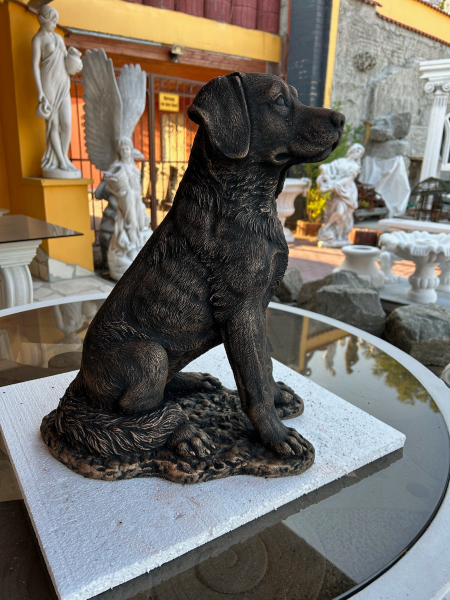 Gartenfigur, Hund, Skulptur, Tierfigur, Steinfigur, Park & Gartendekoration, Steinguss, Statue