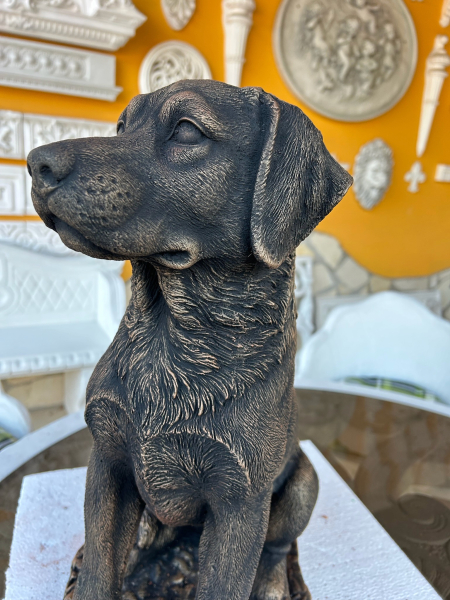 Gartenfigur, Hund, Skulptur, Tierfigur, Steinfigur, Park & Gartendekoration, Steinguss, Statue