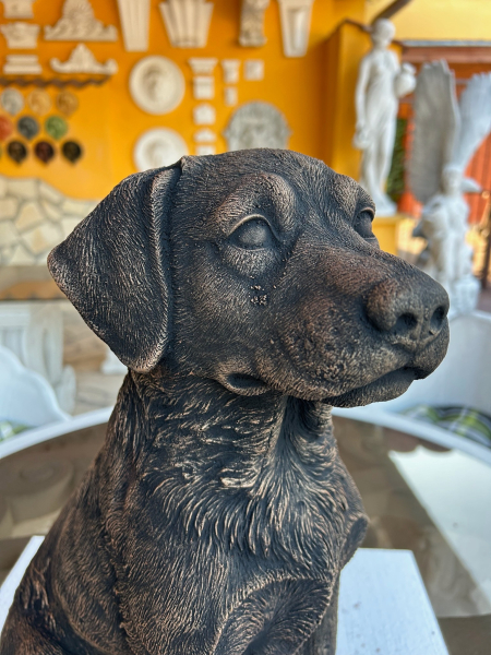 Gartenfigur, Hund, Skulptur, Tierfigur, Steinfigur, Park & Gartendekoration, Steinguss, Statue