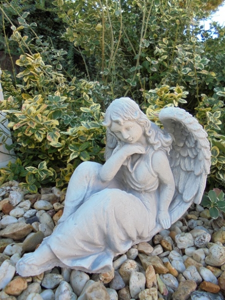 Engel, Steinfigur, Statue, Gartenfigur, Steinguss, Skulptur, Gartendekoration