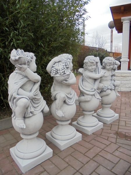Steinfiguren Set, Gartenfiguren, Skulpturen, Statuen
