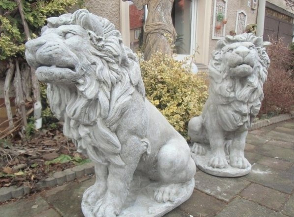 Löwen Steinfiguren, Statue, Gartendekoration