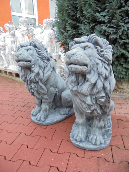 Löwen Steinfiguren, Statue, Gartendekoration
