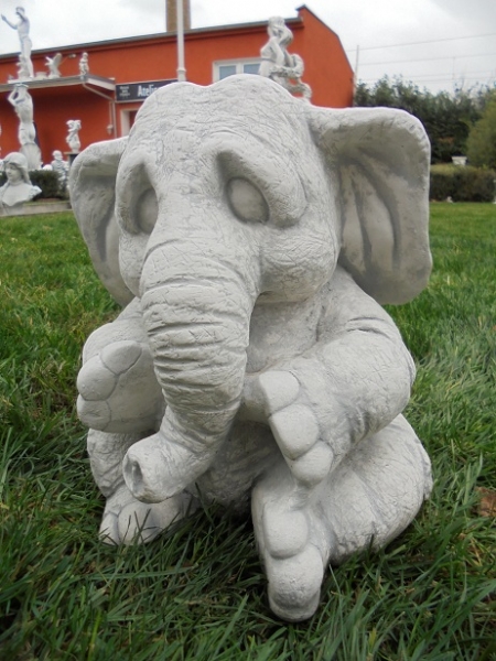 Elefant, Steinfigur, Statue, Gartenfigur, Steinguss, Skulptur, Gartendekoration